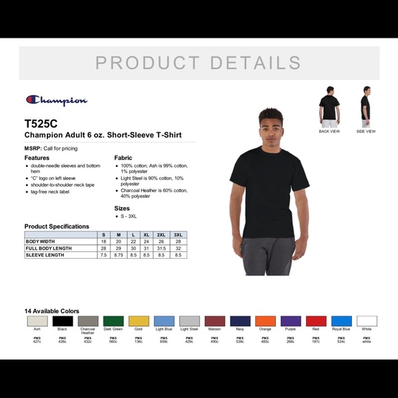 🆕 Champion Crewneck Tee - Picture 3 of 3